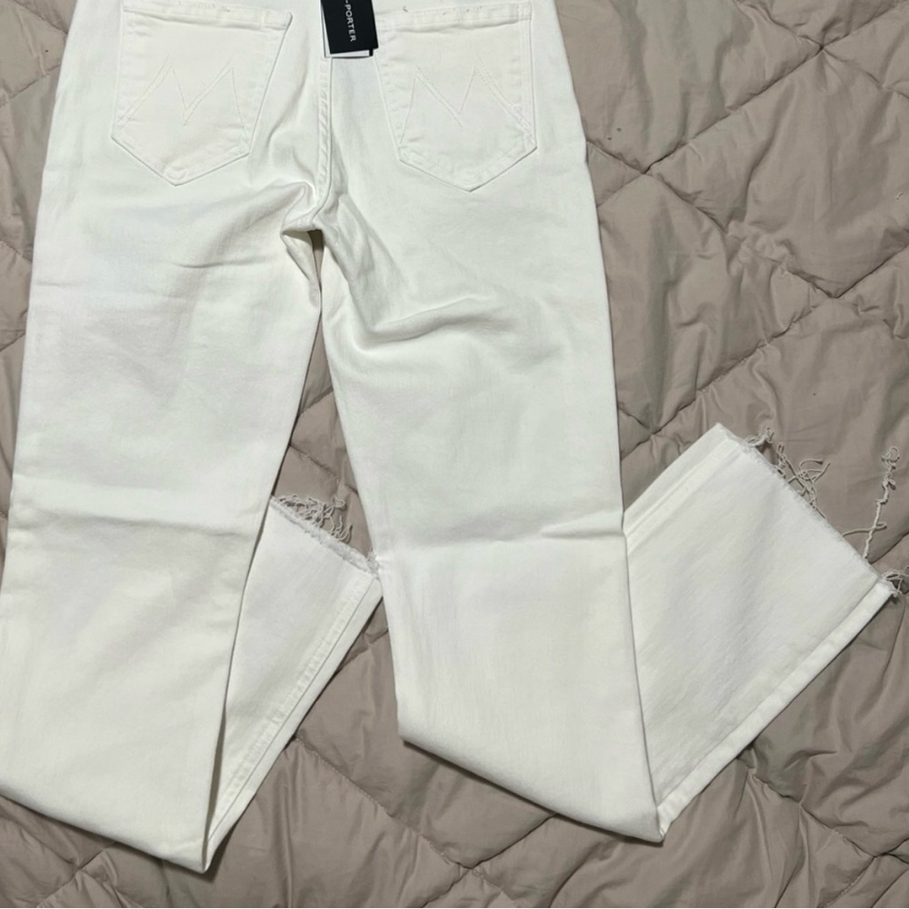 MOTHER Mid Rise Dazzler Ankle Fray 25 White Fairest of Them All Denim Jeans NWT - Picture 5 of 6